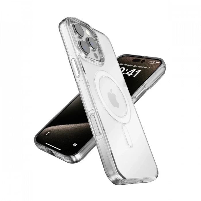 Joko Apple iPhone 15 Pro Max Gleam PC Sert Magsafe Kılıf - Şeffaf-Siyah