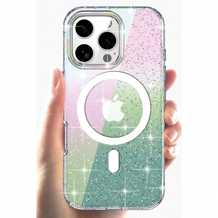 Joko Apple iPhone 15 Pro Max Rasasi Simli Magsafe Kapak - Şeffaf