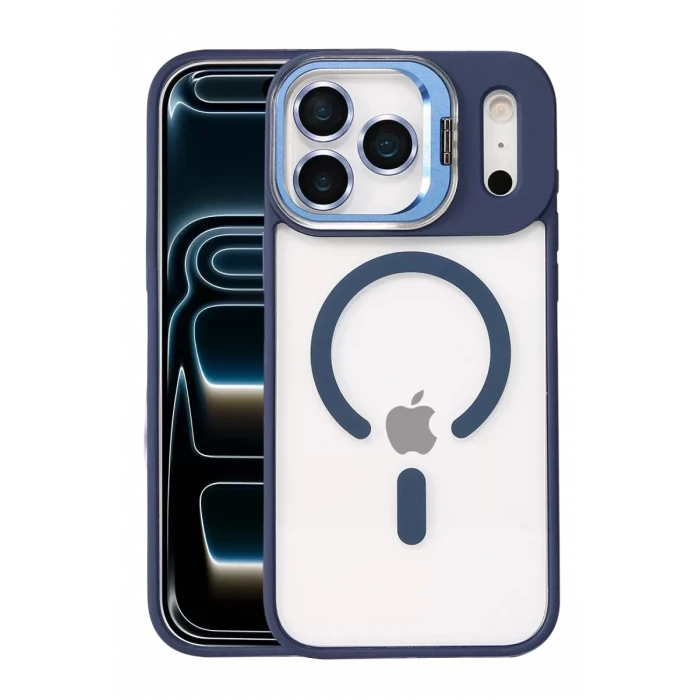 Joko Apple iPhone 17 Pro Max Remim Lensli Magsafe Standlı Kapak - Lacivert
