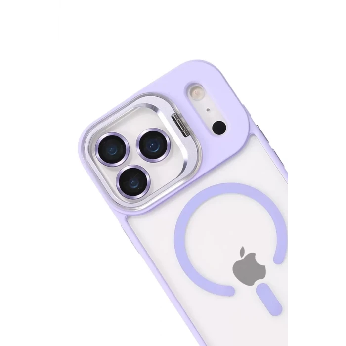 Joko Apple iPhone 17 Pro Max Remim Lensli Magsafe Standlı Kapak - Lila