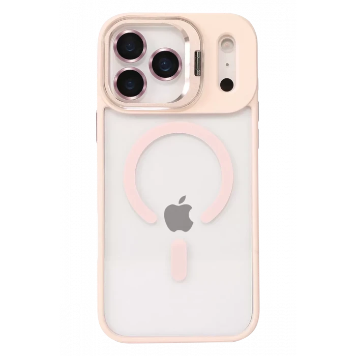 Joko Apple iPhone 17 Pro Remim Lensli Magsafe Standlı Kapak - Pembe