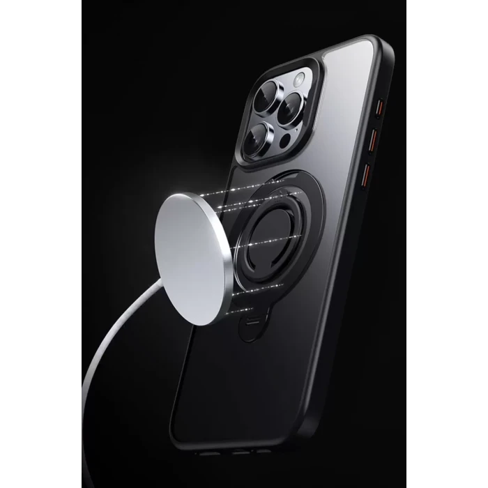 Joko Apple iPhone 15 Pro Avatar 360 Dönen Magsafe Kapak - Siyah