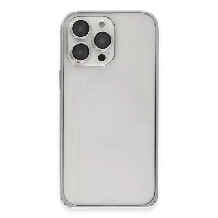 Joko Apple iPhone 15 Pro Max Metal Bumper Mat Kapak - Gri