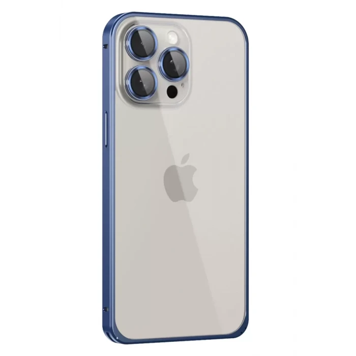 Joko Apple iPhone 15 Pro Metal Bumper Mat Kapak - Lacivert