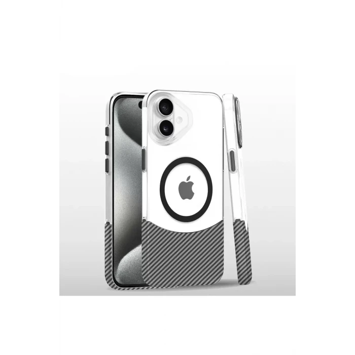 Joko Apple iPhone 16 Carbon Puzzle Magsafe Kapak - Beyaz