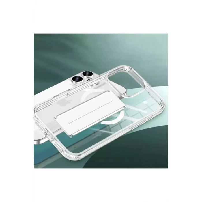 Joko Apple iPhone 16 Pro Max Kılıf Alfa Magsafe Standlı Kapak - Şeffaf