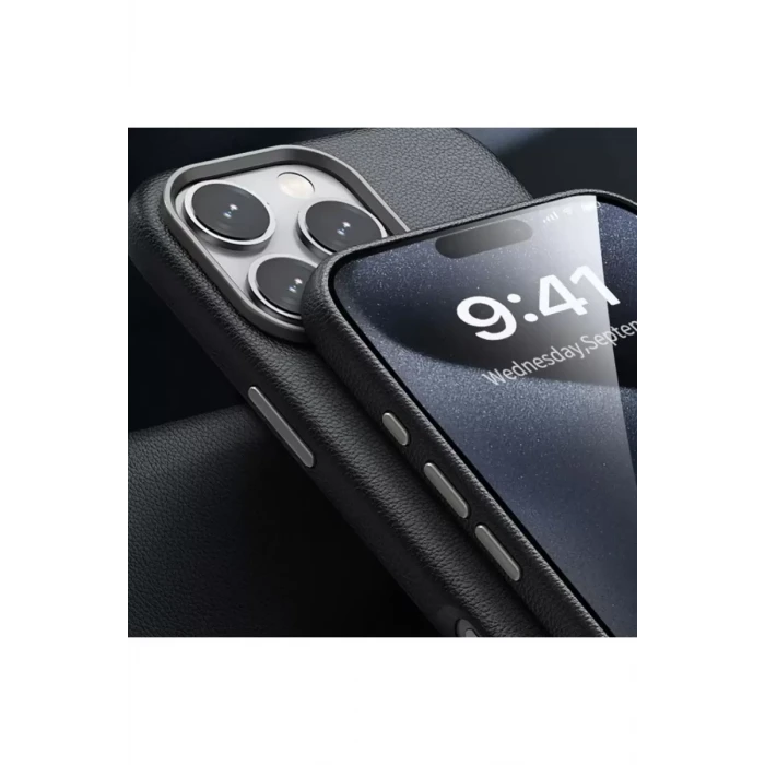 Joko Apple iPhone 16 Pro Max Wonder Deri Magsafe Kapak - Titan Gri