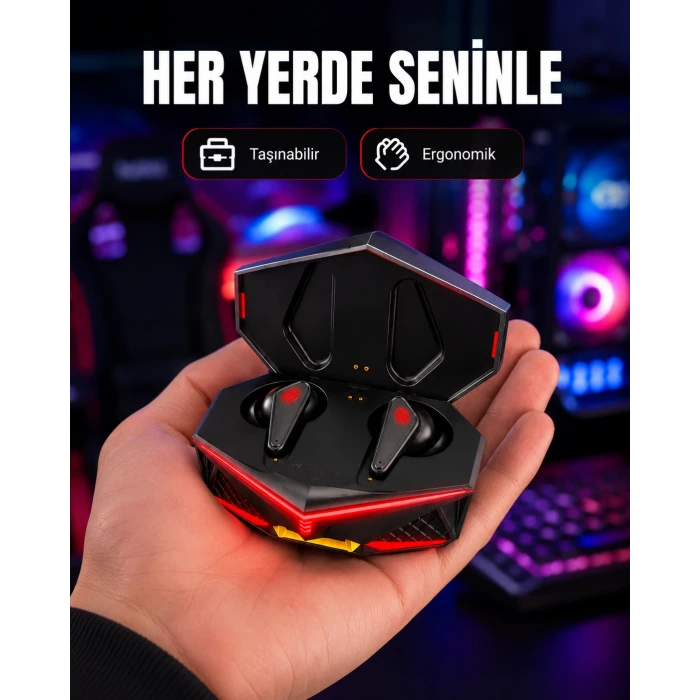 Kablosuz Bluetooth Gaming Kulaklık Suya Dayanıklı Yeni Nesil