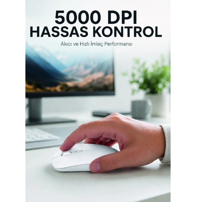 Kablosuz Bluetooth Oyuncu Mouse Sessiz Tıklama Ergonomik Wireless Fare