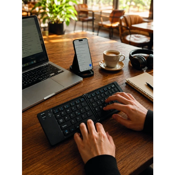 Kablosuz Katlanabilir Bluetooth Klavye Telefon Tablet Bilgisayar Uyumlu