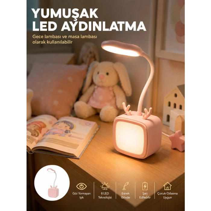 Kablosuz LED Masa ve Gece Lambası Dekoratif Şarjlı Tasarım