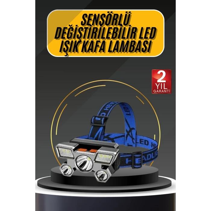 Kafa Lambası 800 Lümen 4 Mod Yüksek Işık Flaşörlü Şarjlı Led Lamba