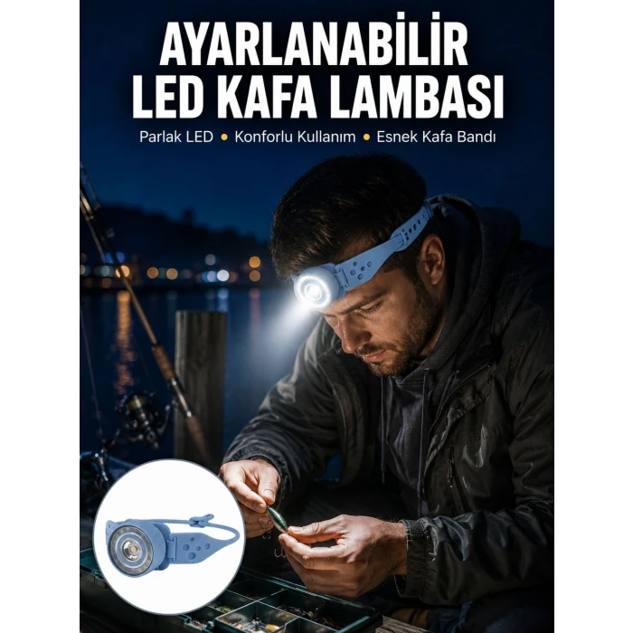 Kampçı Kafa Lambası Su Geçirmez Çok Modlu LED Yeni Nesil
