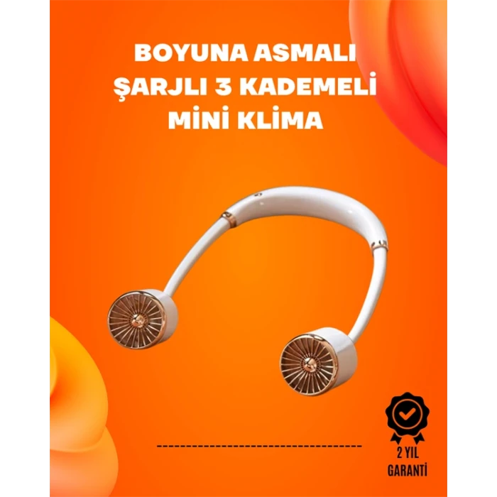 Katlanabilir Asılabilir Fan | USB Şarjlı, 3 Vitesli Sessiz Mini Fan