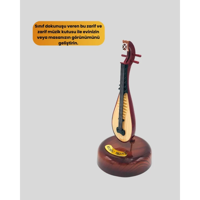 Klasik Ud Figürlü Melodili Müzik Kutusu Şık Hediyelik