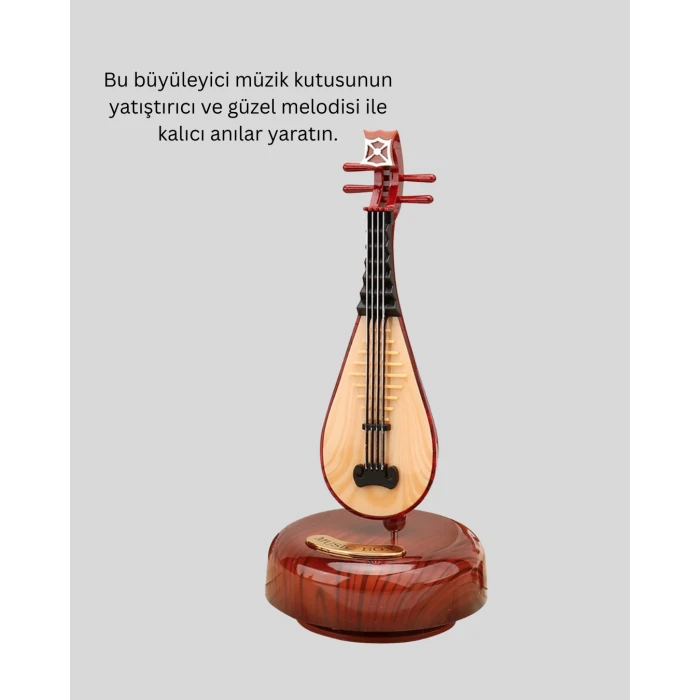 Klasik Ud Figürlü Melodili Müzik Kutusu Şık Hediyelik