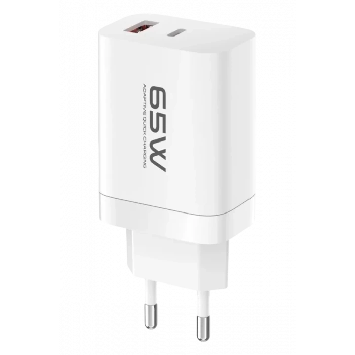 Konfulon C99Q 65W PD Destekli Type-C ve USB Çift Çıkışlı Hızlı Şarj Adaptörü - Beyaz