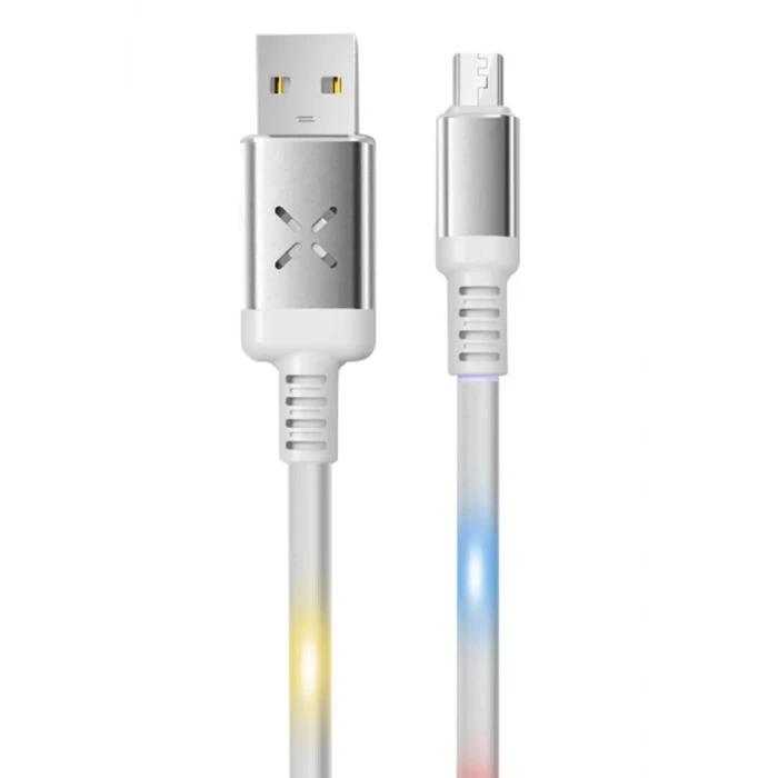 Konfulon DC09 Ses Duyarlı Işıklı Micro USB Kablo 1M 2A - Beyaz