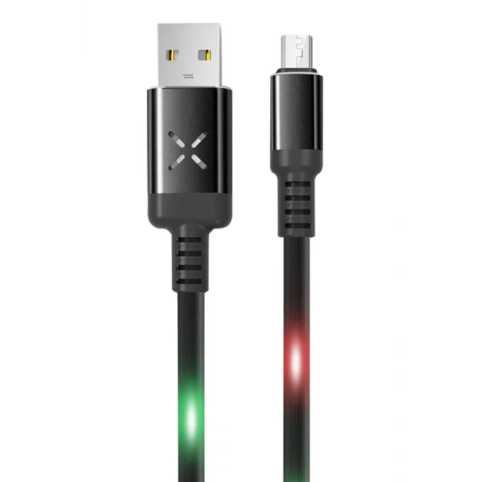 Konfulon DC09 Ses Duyarlı Işıklı Micro USB Kablo 1M 2A - Siyah