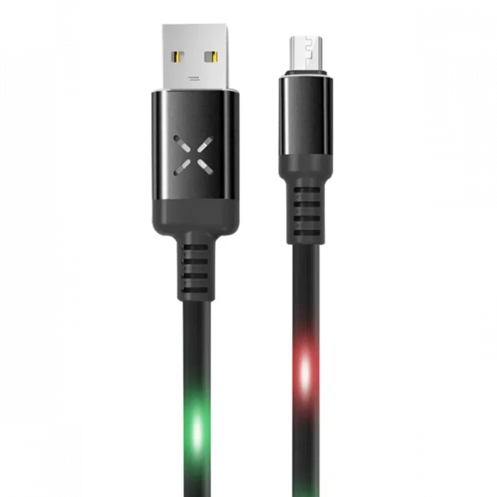 Konfulon DC09 Ses Duyarlı Işıklı Micro USB Kablo 1M 2A - Siyah