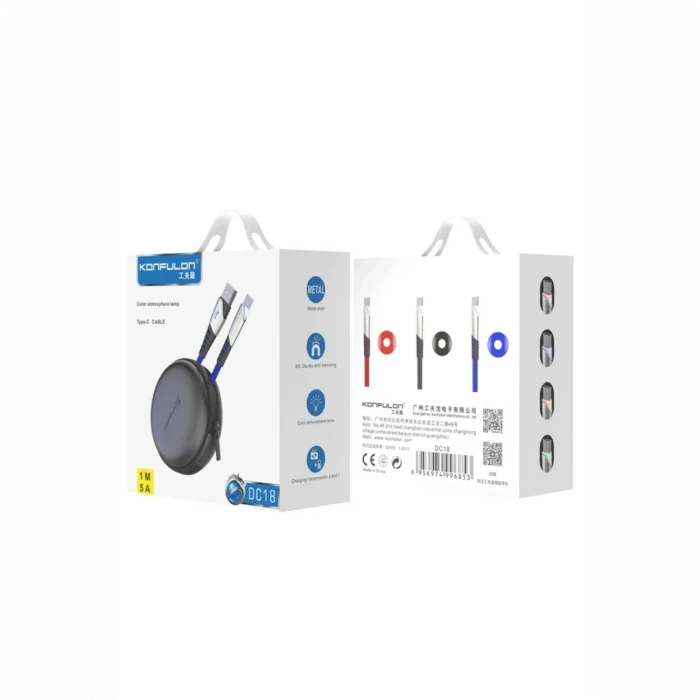 Konfulon DC18 Type-C Kablo 1M 5A - Mavi