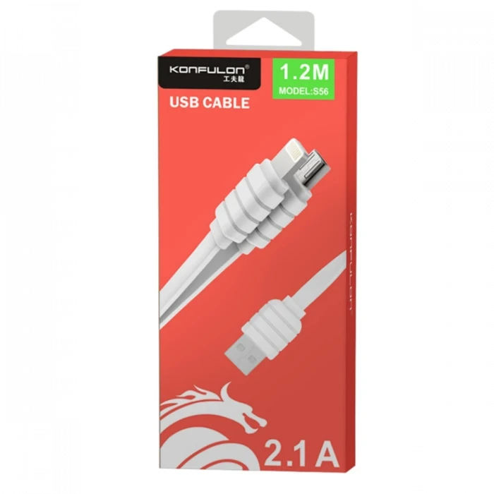Konfulon S56 2in1 (Lightning-Micro USB) Kablo 1.2M 2.1A