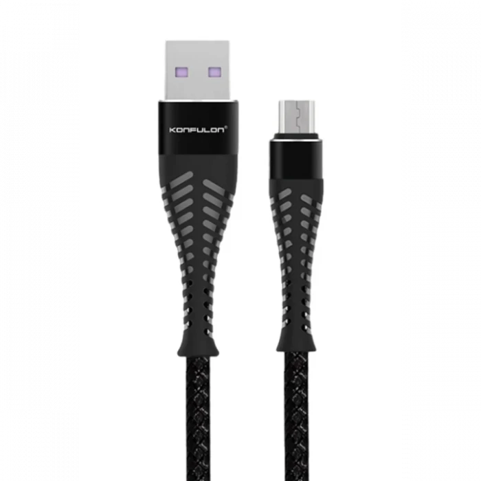 Konfulon S61 Micro USB Kablo 1.2M 2.1A - Siyah