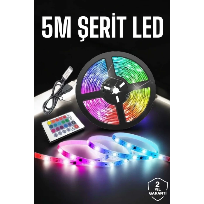 Led Işık 5 Metre Şerit Led RGB Işıklı