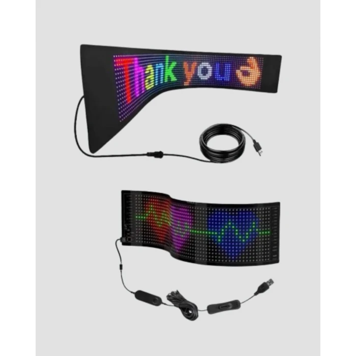 LED Matrix Piksel Panel Işığı USB Uygulama Kontrollü Kaydırmalı Yazı Ekranı