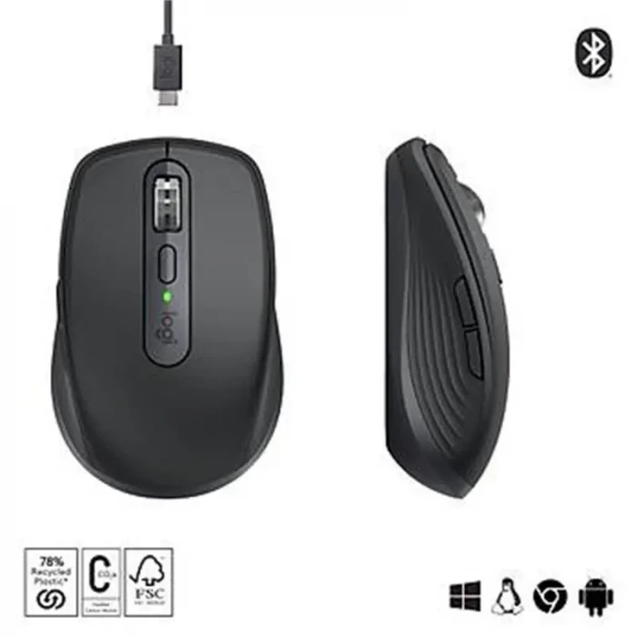 LOGITECH MX ANYWHERE 3S KOMPAKT OPTİK SENSÖRLÜ SESSİZ BLUETOOTH KABLOSUZ MOUSE SİYAH 910-006929