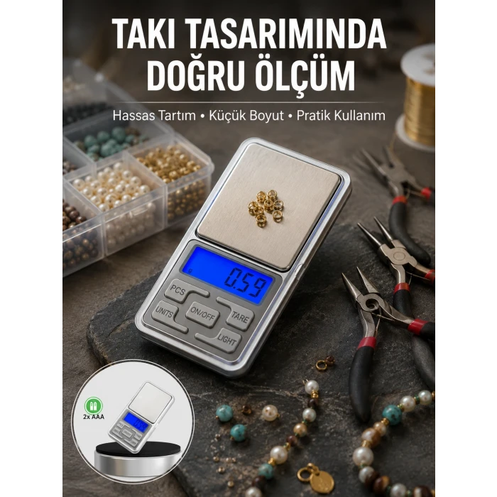 Mavi Işıklı LCD Ekranlı Hassas Tartı Terazisi Yeni Nesil