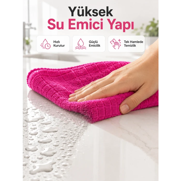 Mikrofiber Temizlik Bezi Cam, Ayna, Mobilya ve Tezgah İçin