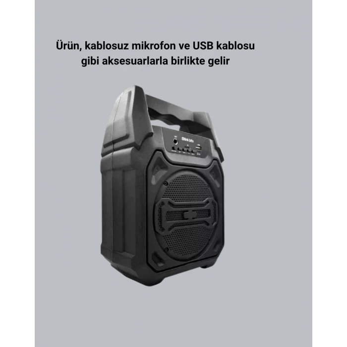Mikrofonlu Bluetooth Ses Sistemli USB, Micro SD, FM ve Uzun Pil Ömrü