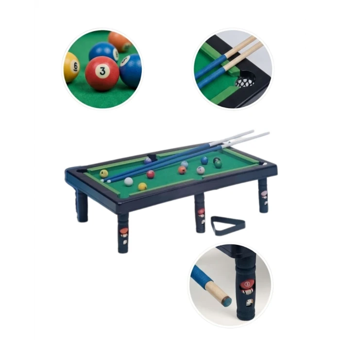 Mini Bilardo Oyunu Seti Evde Eğlenceli Masa Oyunu Çocuk ve Aile