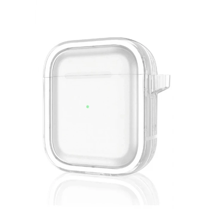 Movenchy Apple Airpods 4 (4.nesil) Shiny Şeffaf Kılıf - Beyaz
