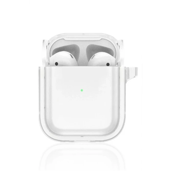 Movenchy Apple Airpods 4 (4.nesil) Shiny Şeffaf Kılıf - Beyaz