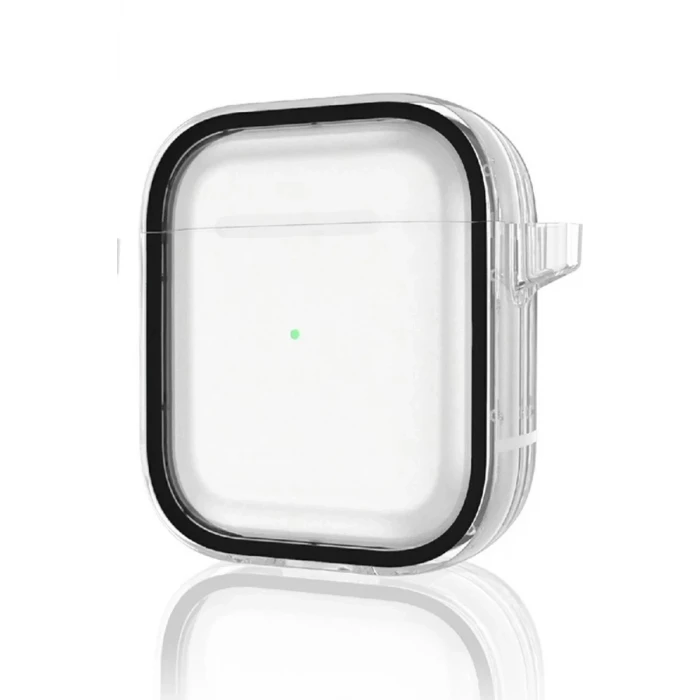 Movenchy Apple Airpods 4 (4.nesil) Shiny Şeffaf Kılıf - Siyah