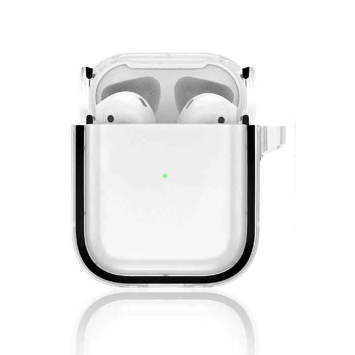 Movenchy Apple Airpods 4 (4.nesil) Shiny Şeffaf Kılıf - Siyah