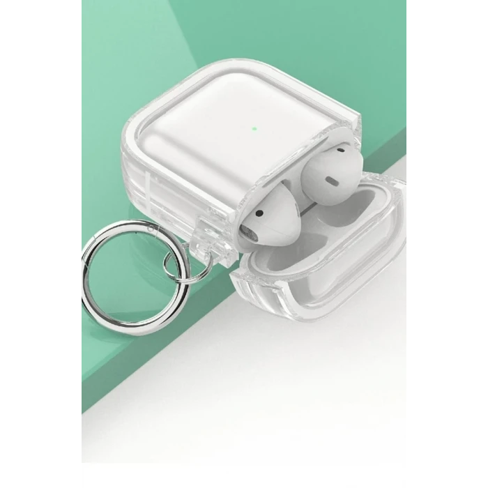 Movenchy Apple Airpods 4 (4.nesil) Shiny Şeffaf Kılıf - Siyah