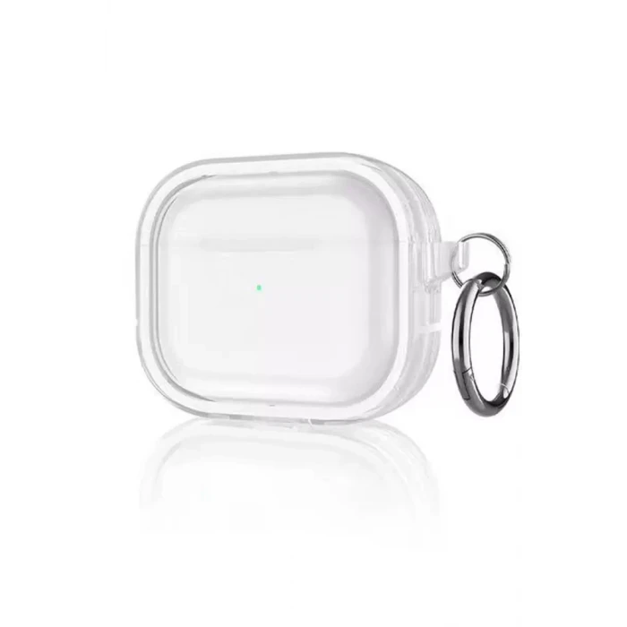 Movenchy Apple Airpods Pro 2 (2.nesil) Shiny Şeffaf Kılıf - Beyaz