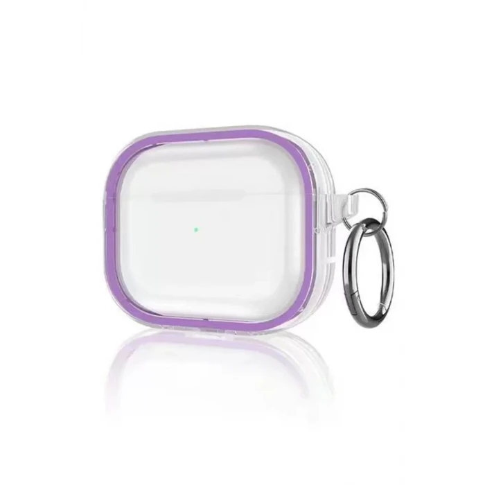 Movenchy Apple Airpods Pro 2 (2.nesil) Shiny Şeffaf Kılıf - Mor