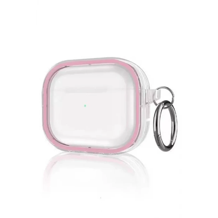 Movenchy Apple Airpods Pro 2 (2.nesil) Shiny Şeffaf Kılıf - Pembe