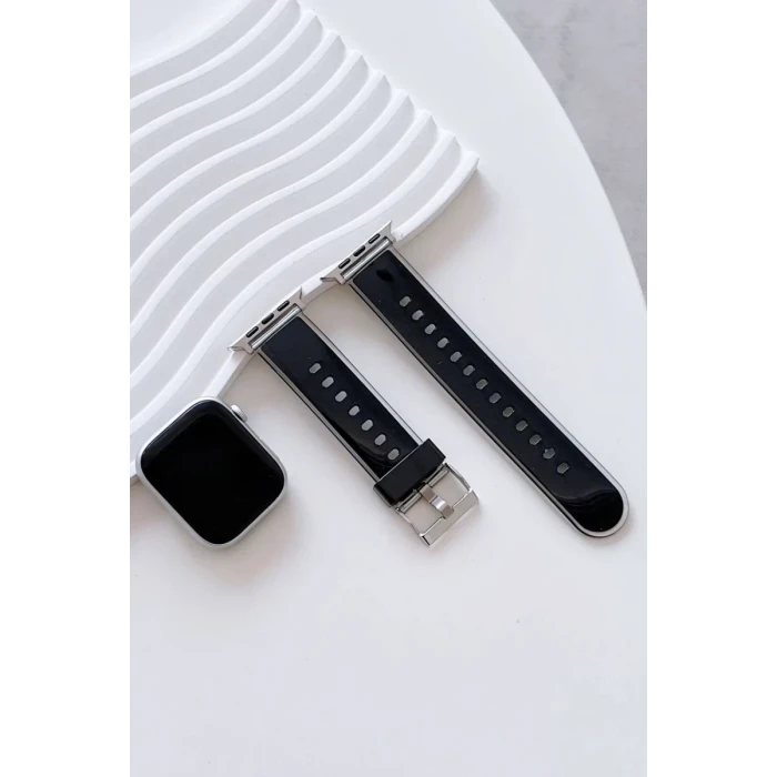 Movenchy Apple Watch 38mm Jelly Silikon Kordon - Siyah