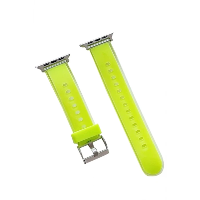 Movenchy Apple Watch 38mm Jelly Silikon Kordon - Yeşil