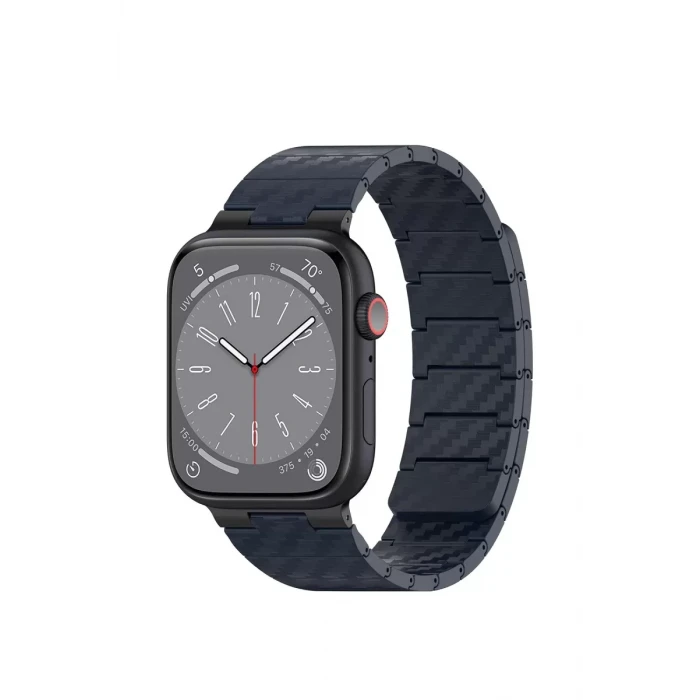 Movenchy Apple Watch 45mm Carbon Steel Kordon - Lacivert