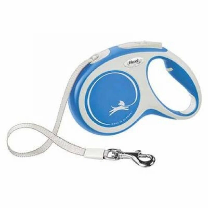 New Comfort Otomatik Şerit Köpek Gezdirme Tasması Medium 5 Mt Mavi