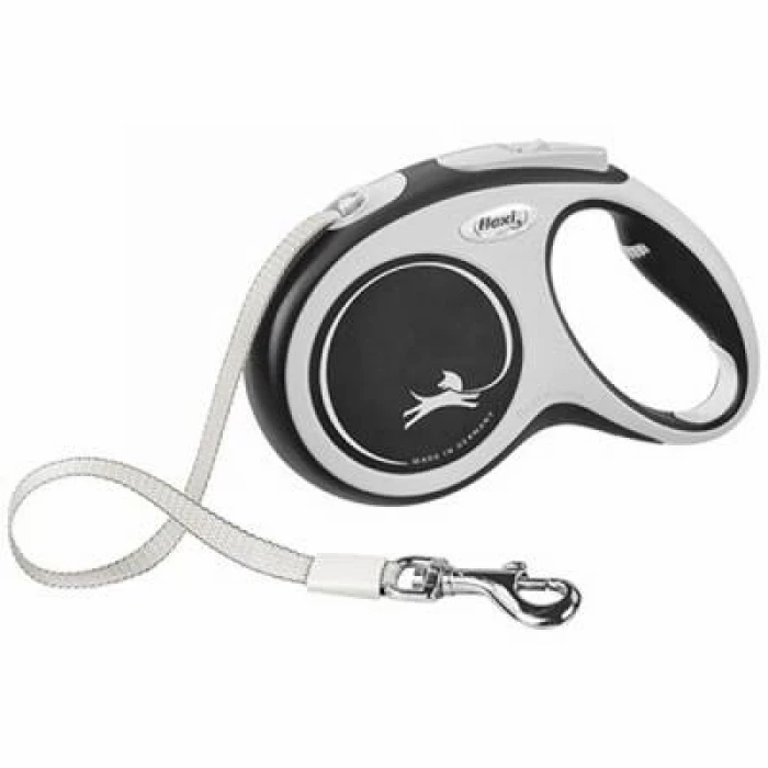 New Comfort Otomatik Şerit Köpek Gezdirme Tasması Medium 5 Mt Siyah