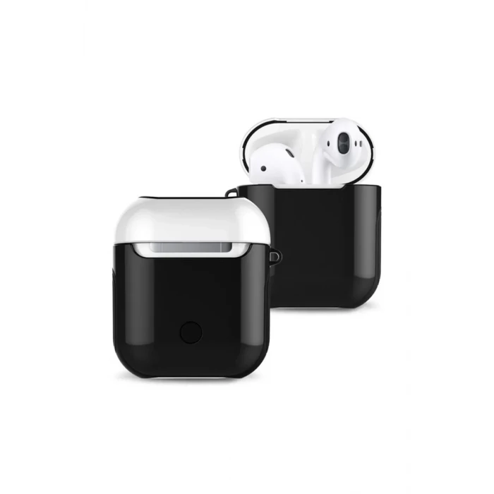 Newface Apple Airpods 2 (2.nesil) 3in1 Kılıf - Siyah-Beyaz