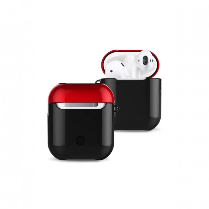 Newface Apple Airpods 2 (2.nesil) 3in1 Kılıf - Siyah-Kırmızı
