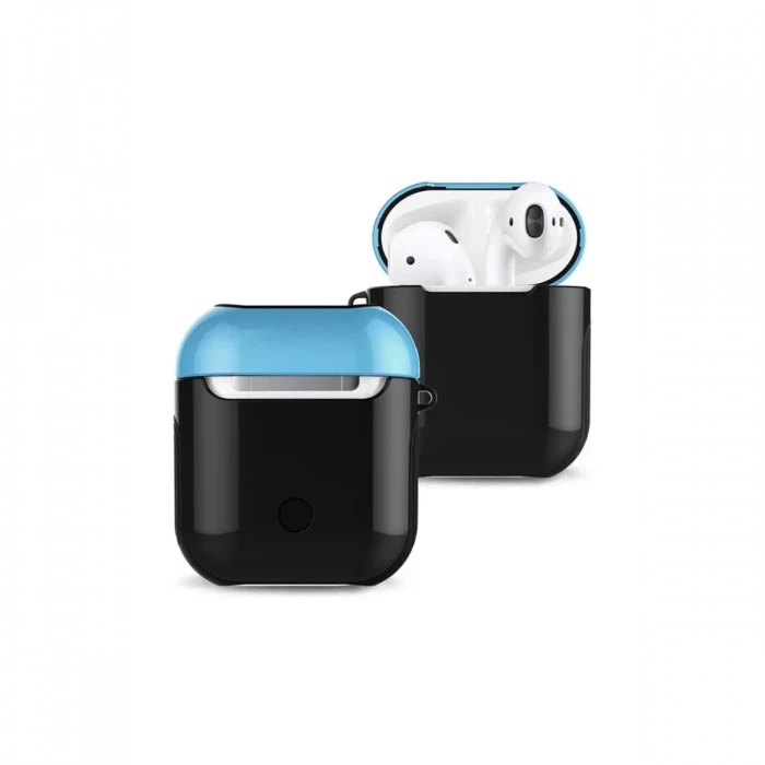 Newface Apple Airpods 2 (2.nesil) 3in1 Kılıf - Siyah-Mavi